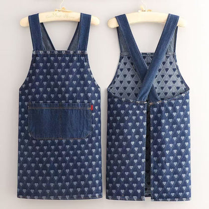 ApronMuse - Premium Soft Denim Cross-Back Apron – Heart