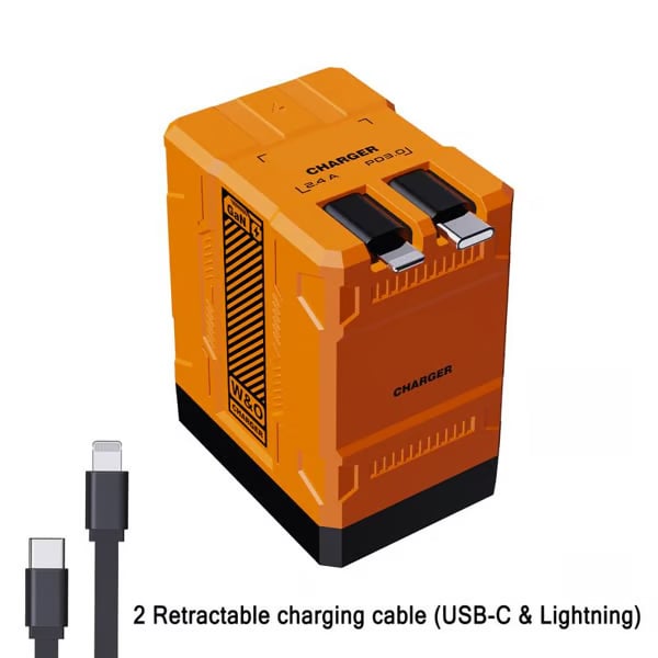 SnapCharge Pro – Tangle-Free Fast Power Hub – Orange