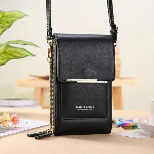 VistaPouch – Simple and Elegant Women’s Touchscreen Crossbody Phone Wallet – Black