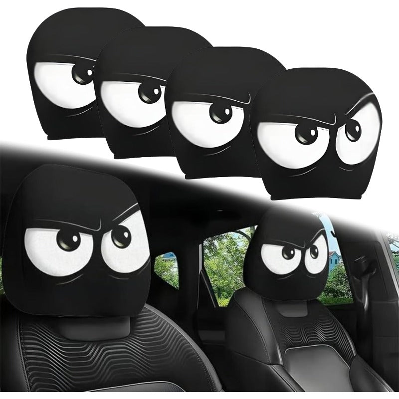 CartoonCush – Playful Headrest Cover – Grumpy Look / All Seats (4 pcs)