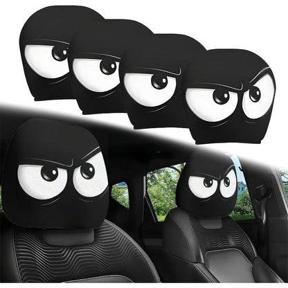 CartoonCush – Playful Headrest Cover – Grumpy Look / All Seats (4 pcs)