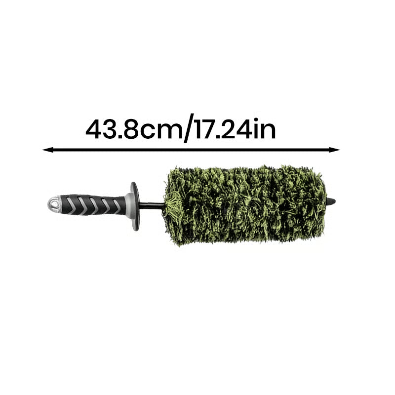 RimCare – Non Abrasive Microfiber Wheel Detail Brush – Upgraded Black/Green Round Microfiber Brush