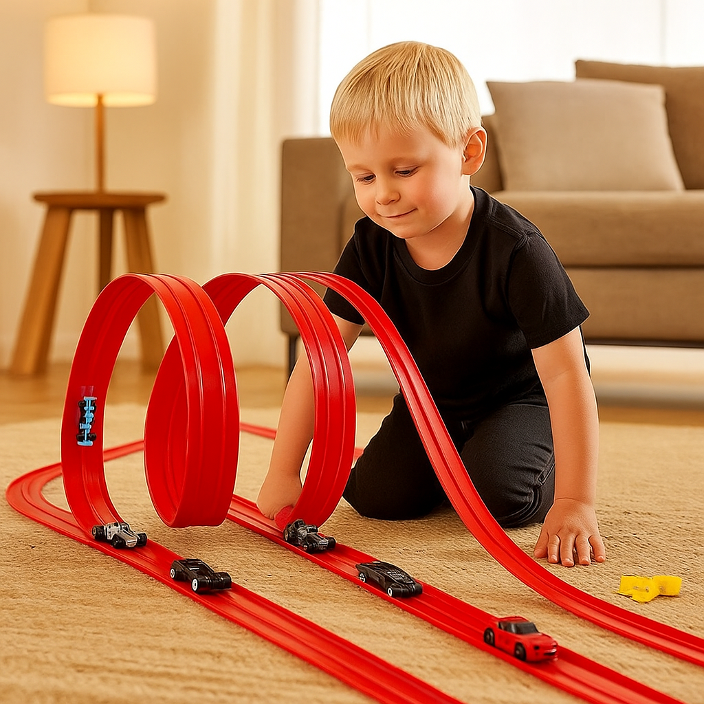 VistaGlider – Multi-Loop Flexible Racing Set – Red Track