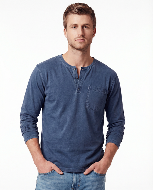 Theodore | Classic Vintage Long-Sleeve Shirt – Navy / S