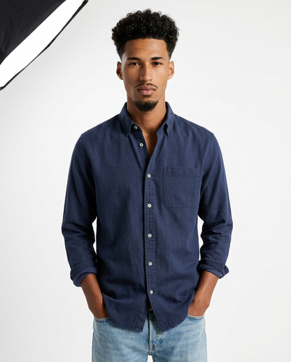 Alfred | Premium Comfort Shirt – Navy Blue / S