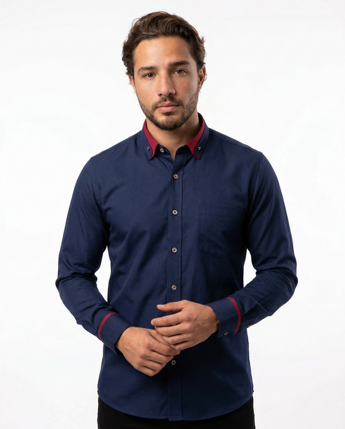 Alvero™ – Classic Cotton Shirt – Navy / S