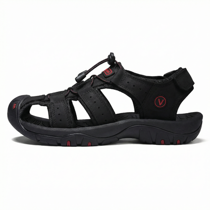 ErgoStride™ • All-Terrain Comfort Sandals for Men – Black / EU 38 / UK 5 / US 7