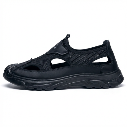 AirShield — Breathable Sport Sandal with Toe Protection – Black / 38