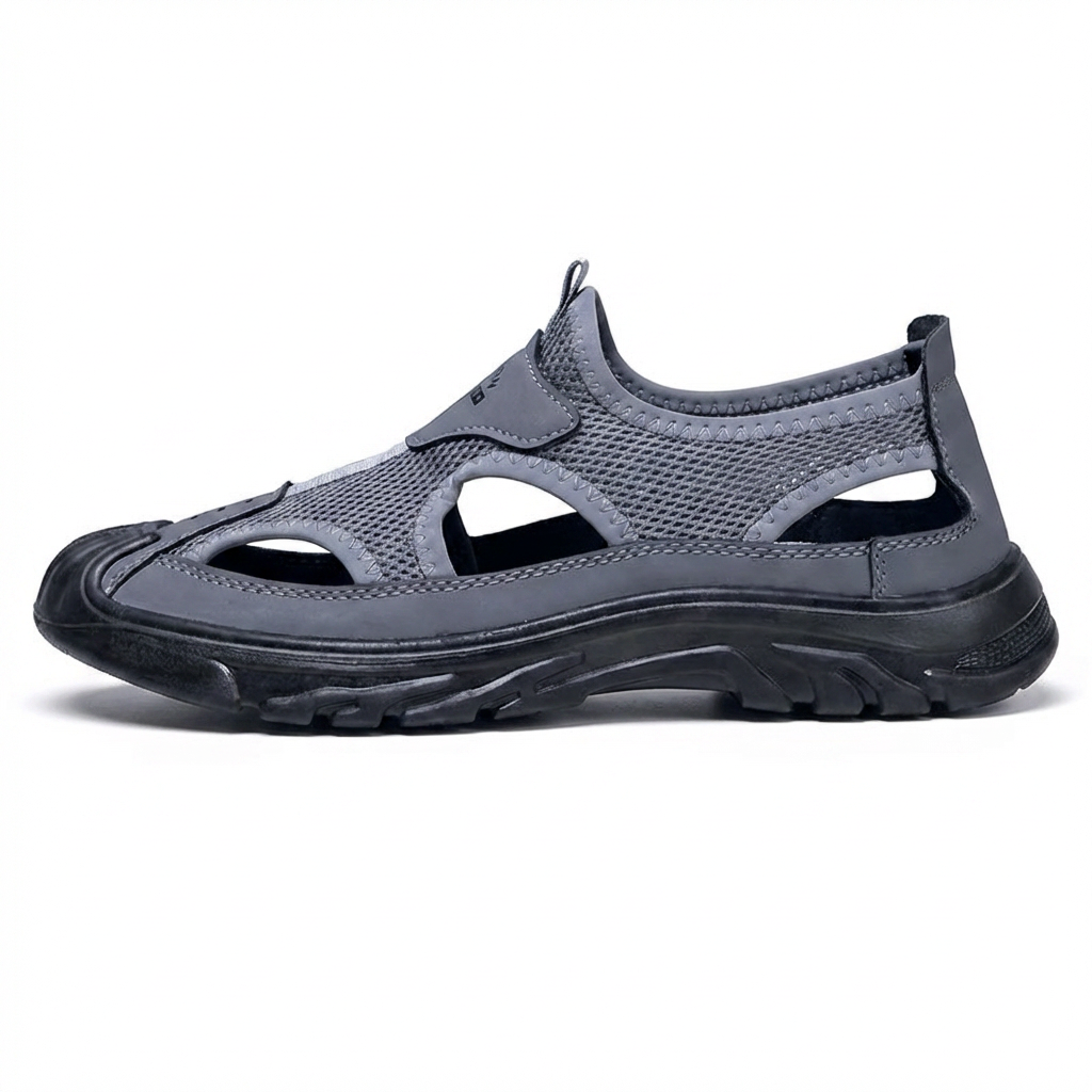 AirShield — Breathable Sport Sandal with Toe Protection – Grey / 38