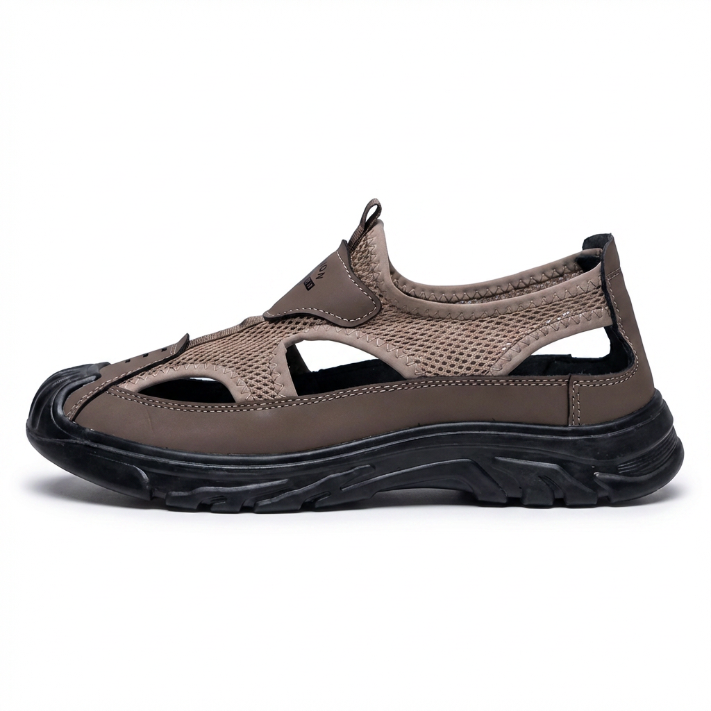 AirShield — Breathable Sport Sandal with Toe Protection – Beige / 38