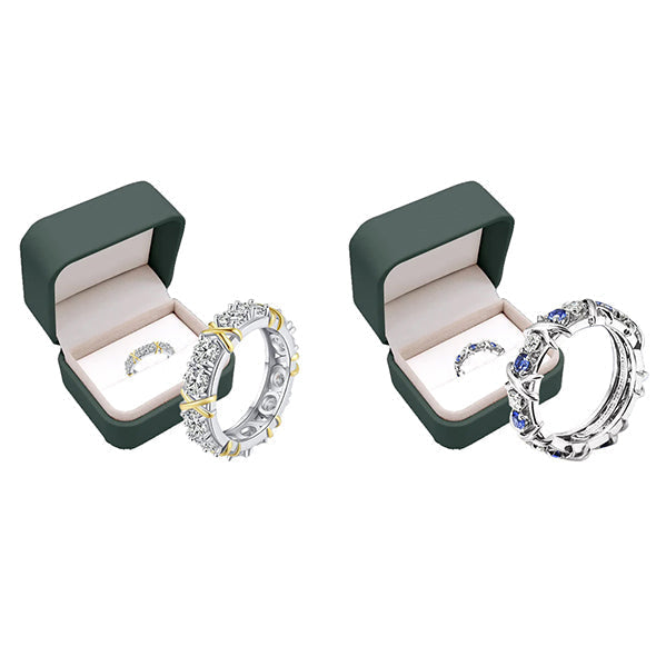 Moissanova – Magnetology Moissanite Diamond Ring – GOLD + BLUE / 5