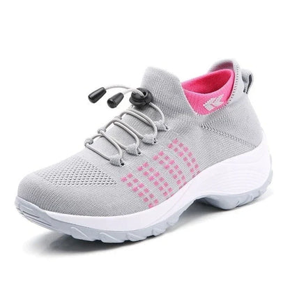 Ortho Relief™ • Orthopedic comfort sneakers for women – Light Gray/Pink / 35