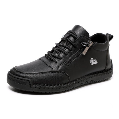 ComfortStride – Premium Orthopedic Leather Walking Shoes – Men / Black / 35