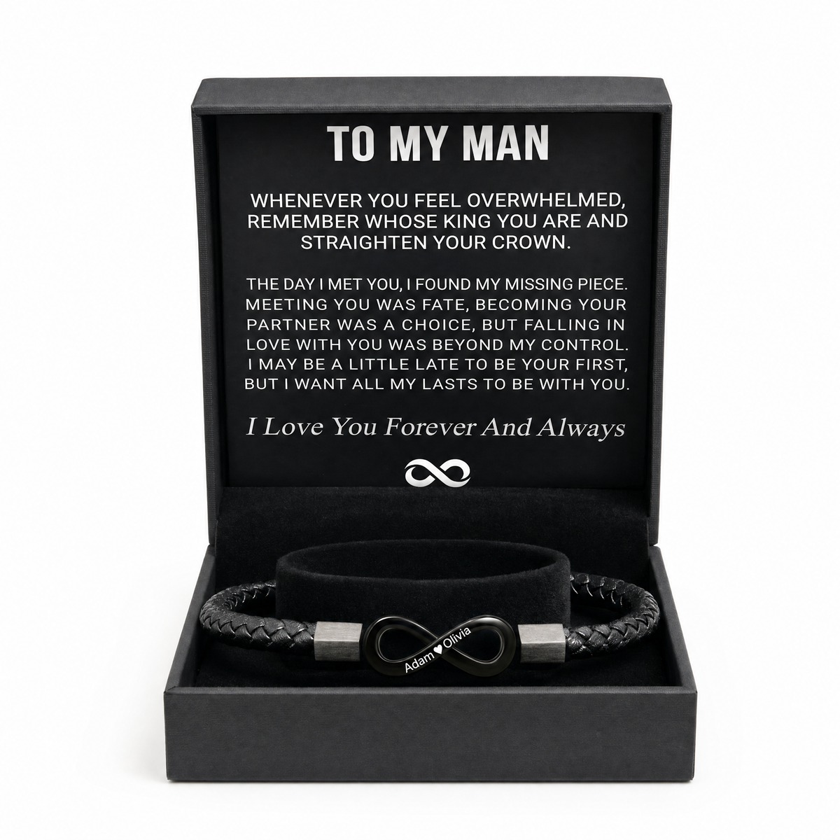 LoveBond – Personalized Couple Projection Bracelet – Black / Small (19cm / 7.5")