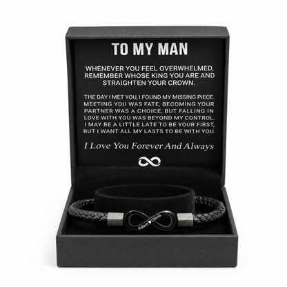 LoveBond – Personalized Couple Projection Bracelet – Black / Small (19cm / 7.5")