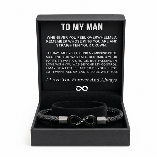 LoveBond – Personalized Couple Projection Bracelet – Black / Small (19cm / 7.5")