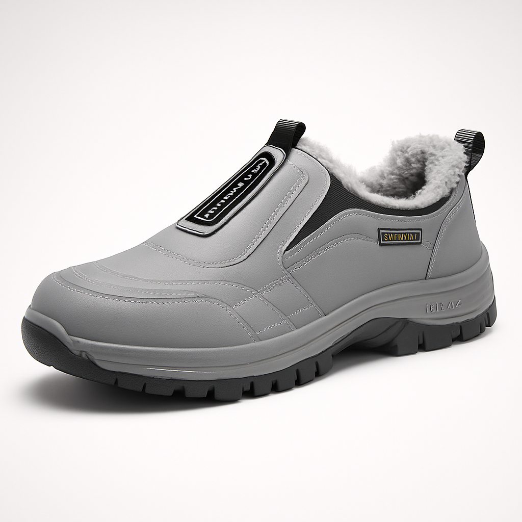 Mavero™ – All-Terrain Slip-On Shoes for Men – Grey with Fleece / US 7 / UK 6 / EU 40