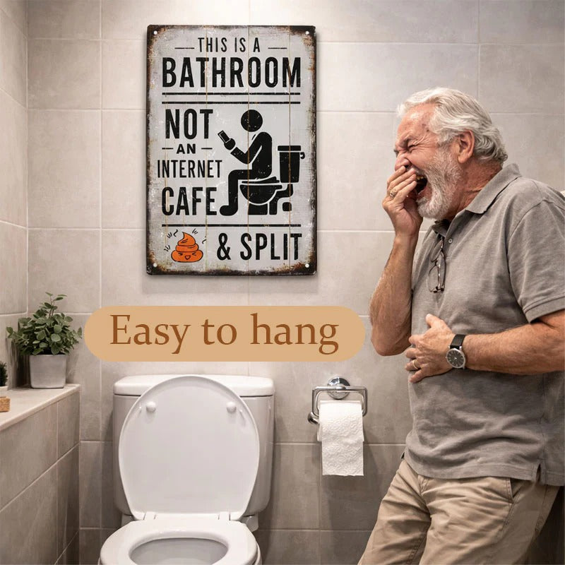 Bathroom Café Closed – Funny Metal Sign – image 4