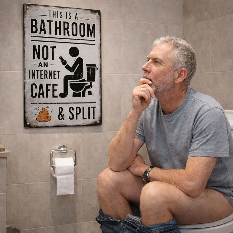 Bathroom Café Closed – Funny Metal Sign – image 6