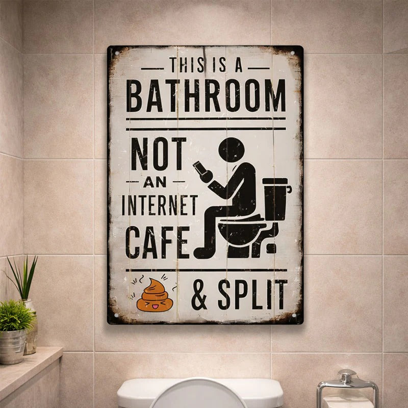 Bathroom Café Closed – Funny Metal Sign – image 5