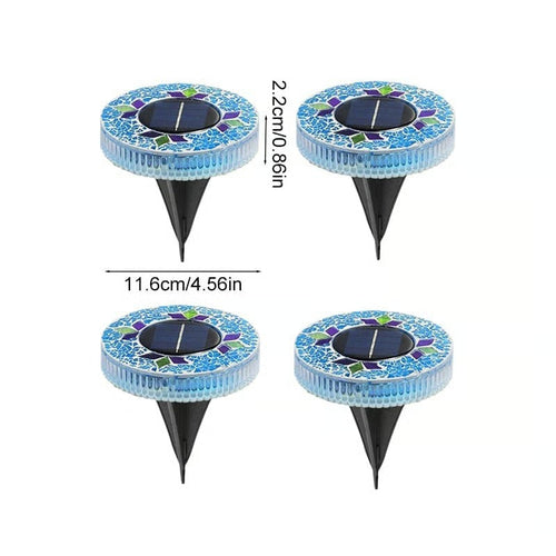 NightMosaic – Waterproof Solar Pathway Lights – Blue (4 pcs)