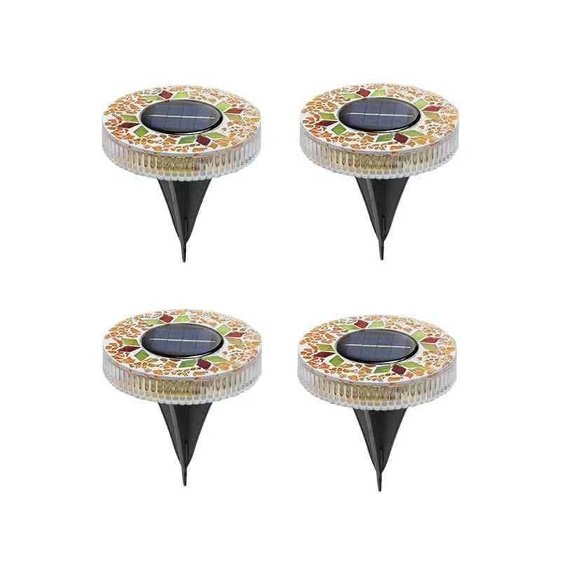 NightMosaic – Waterproof Solar Pathway Lights – Yellow (4 pcs)