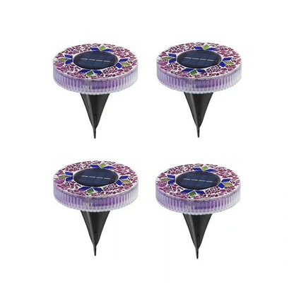 NightMosaic – Waterproof Solar Pathway Lights – Purple (4 pcs)