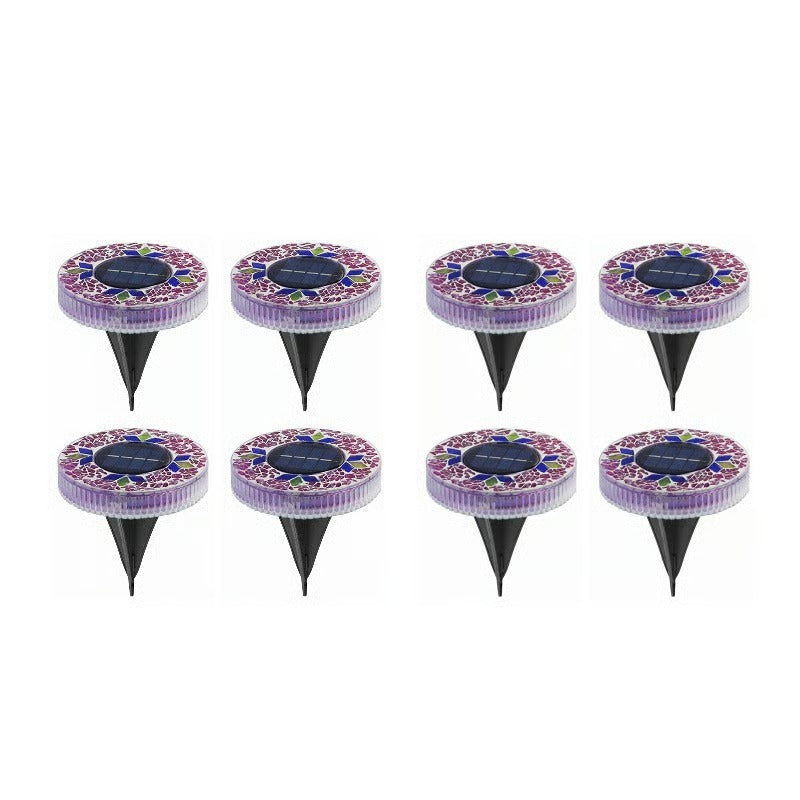 NightMosaic – Waterproof Solar Pathway Lights – Purple (8 pcs)