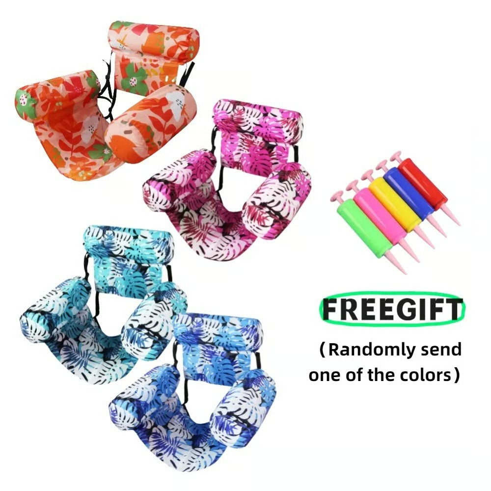 FloatEase – Comfortable Inflatable Pool Lounger Chairs – Pink+Orange+Green+Blue+1*Free pump