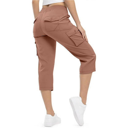 FlexCargo Capri – Active Comfort Pants – GREY PURPLE / S（US 4-6）