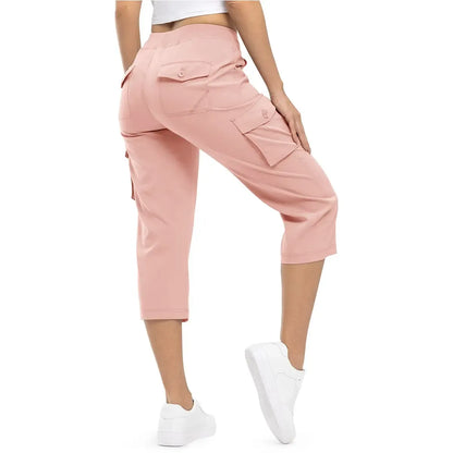 FlexCargo Capri – Active Comfort Pants – LIGHT PINK / S（US 4-6）
