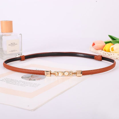 BellaWaist – Pearl Buckle Fashion Belt for Women – Brown / Buy 1