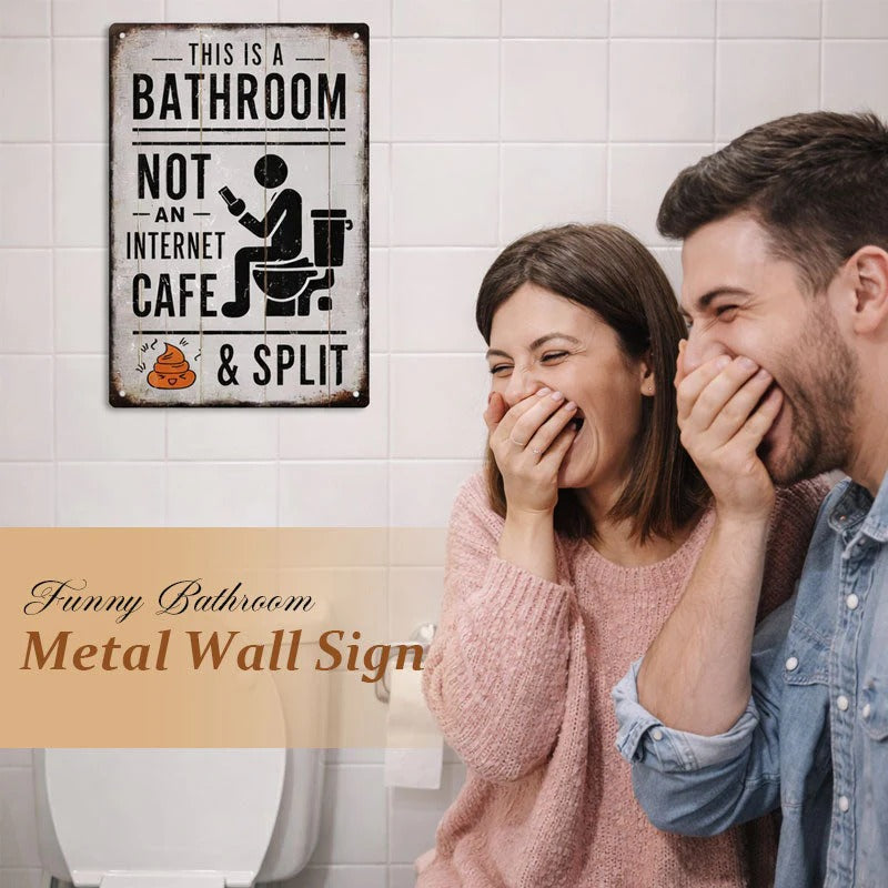 Bathroom Café Closed – Funny Metal Sign – image 2