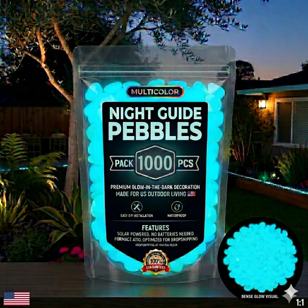 ObsidianGlow – Dark Garden Stones – Blue / 1000pcs
