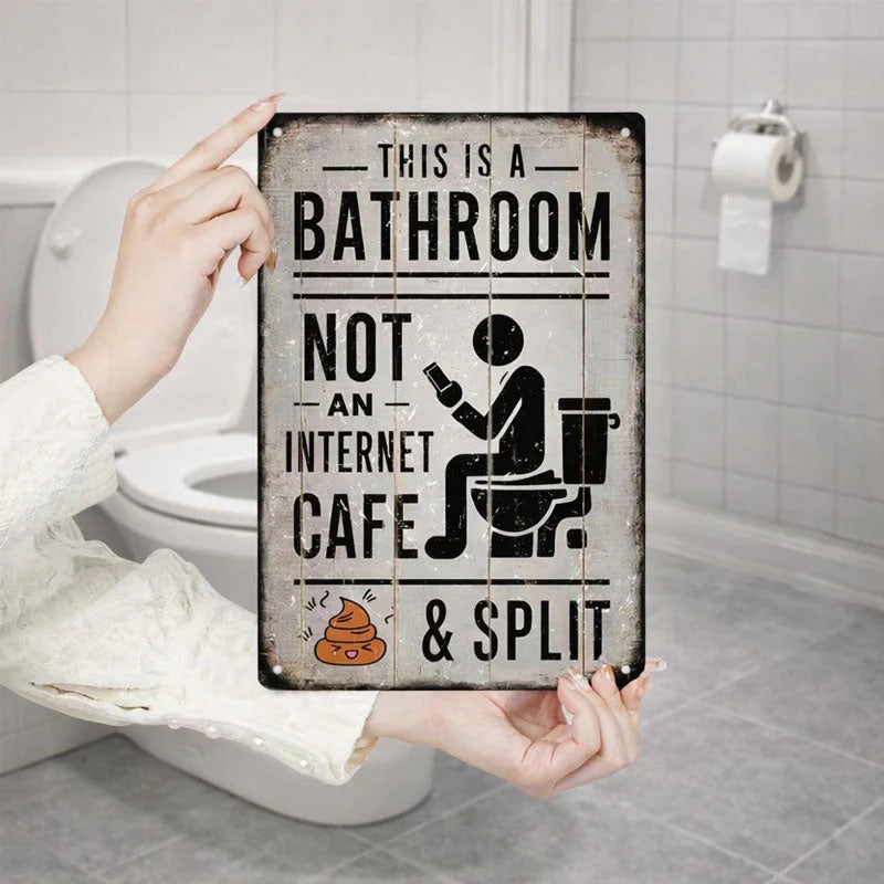 Bathroom Café Closed – Funny Metal Sign – image 3