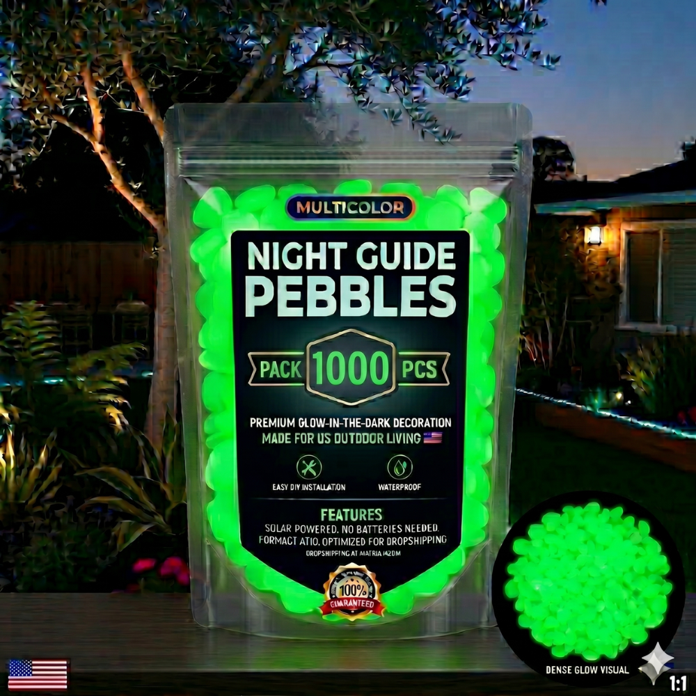 ObsidianGlow – Dark Garden Stones – Green / 1000pcs