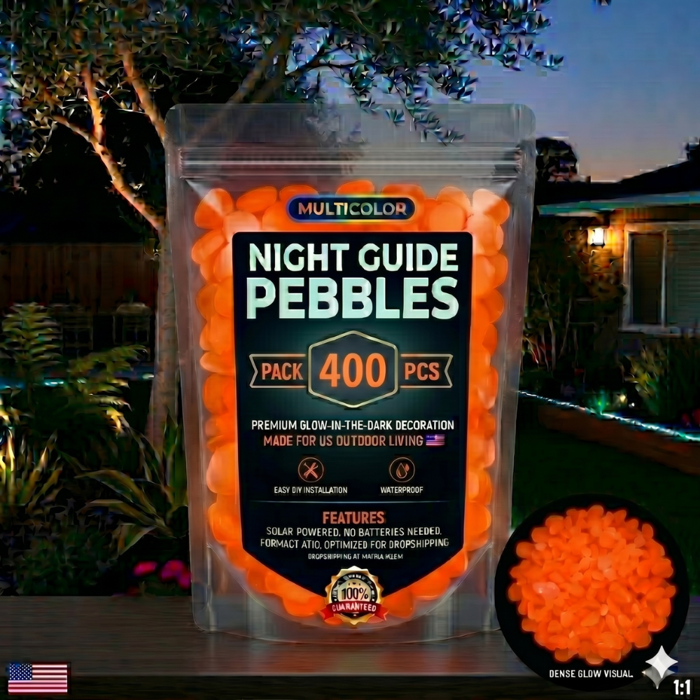 ObsidianGlow – Dark Garden Stones – Orange / 400pcs
