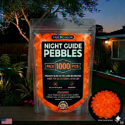 ObsidianGlow – Dark Garden Stones – Orange / 1000pcs