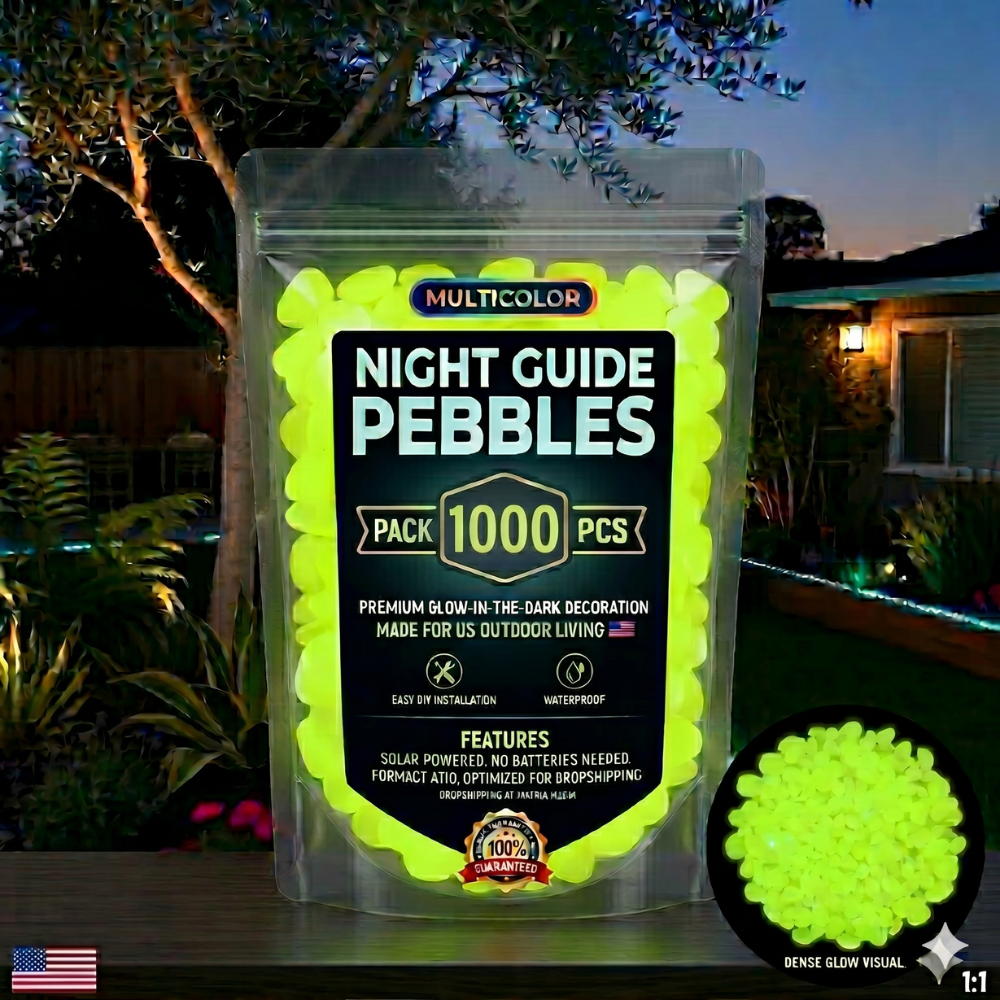 ObsidianGlow – Dark Garden Stones – Yellow / 1000pcs