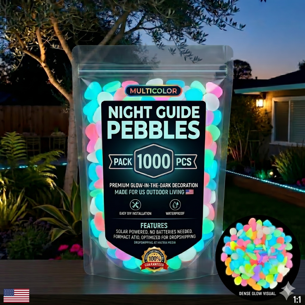 ObsidianGlow – Dark Garden Stones – Multicolor / 1000pcs
