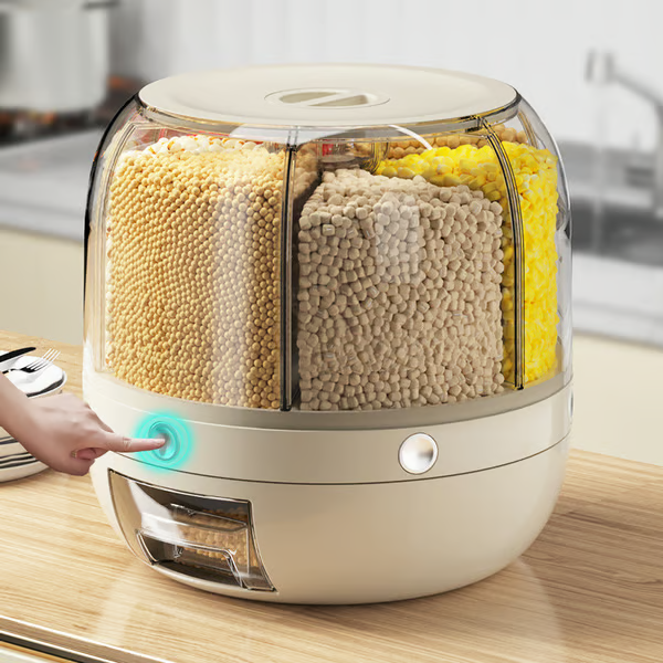SealFresh – Grain Dispenser with Leakproof Lid – Cream yellow