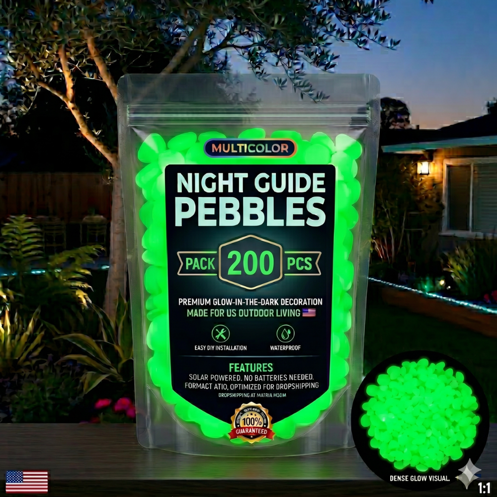 ObsidianGlow – Dark Garden Stones – Green / 200pcs