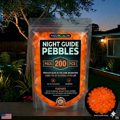 ObsidianGlow – Dark Garden Stones – Orange / 200pcs