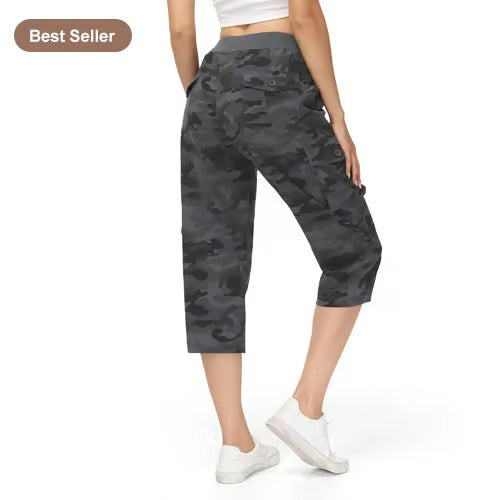 FlexCargo Capri – Active Comfort Pants – CAMOUFLAGE / S（US 4-6）