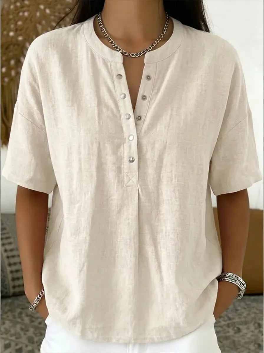 BreezeHenley – Everyday Comfort Top – Beige / XS (0)