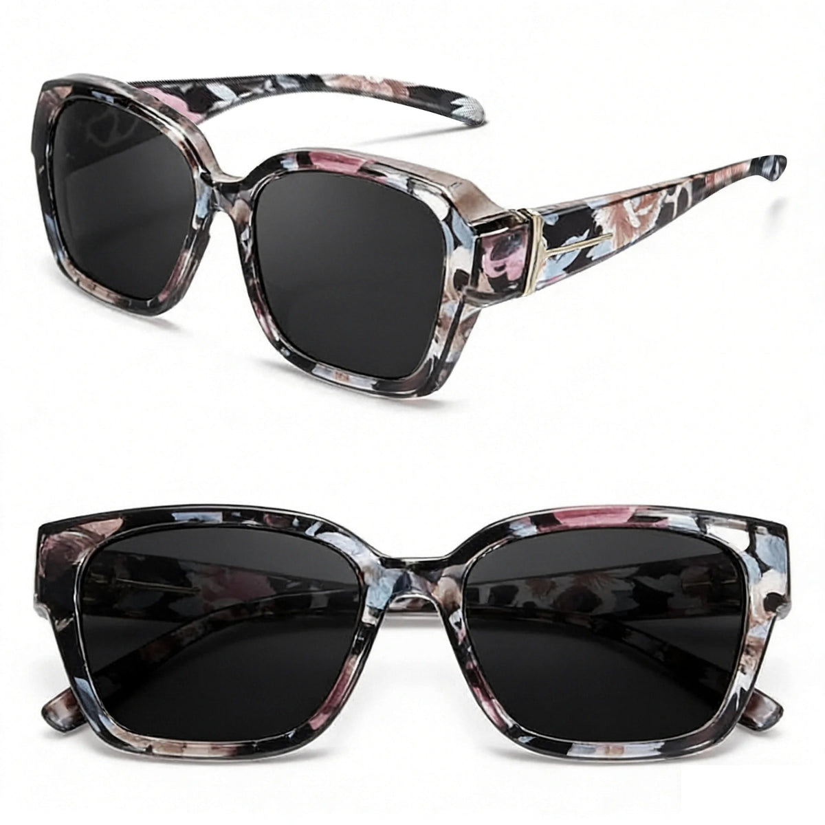 Eclipse Chic – Trendy Cat Eye Eyewear – Colorful Floral