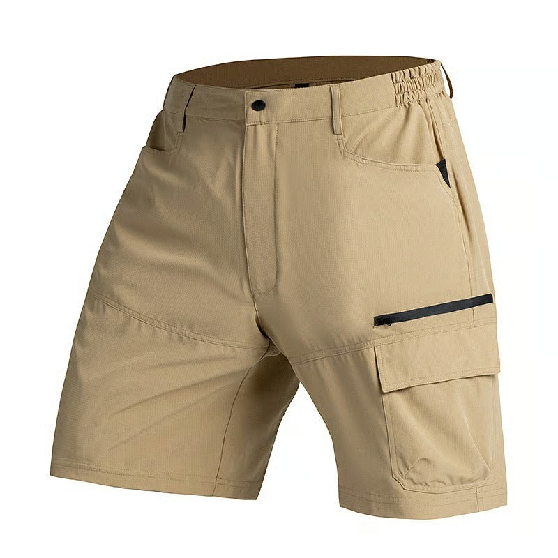 RuggedFlex – Multi-Pocket Cargo Shorts – Khaki / S