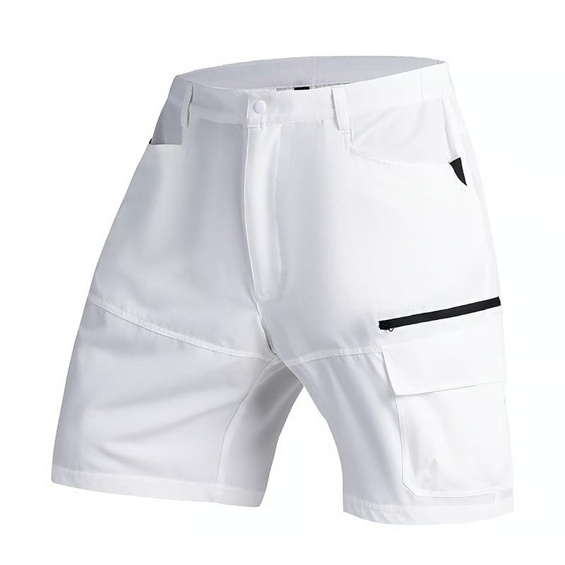 RuggedFlex – Multi-Pocket Cargo Shorts – White / S