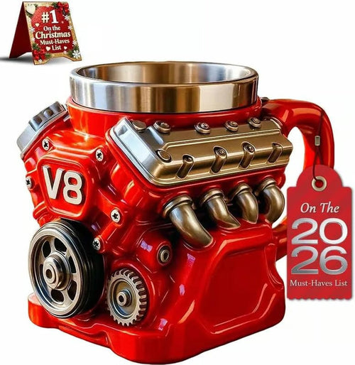 Ultimate V8 Engine Stainless Steel 3D Mug & A Gearhead's Dream