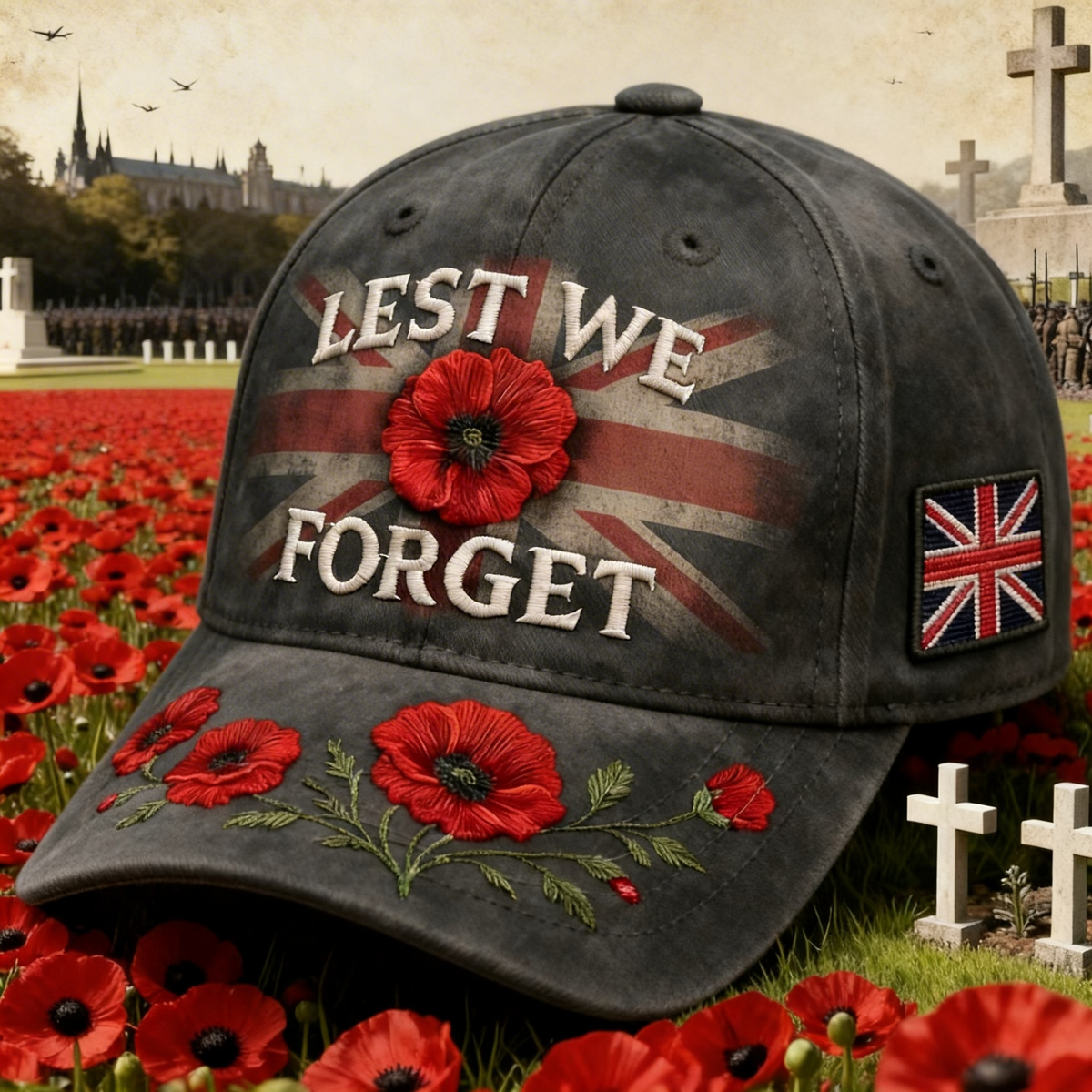 RememPride – Poppy Tribute Cap – UK / BUY 1 / One size fits all(adjustable)